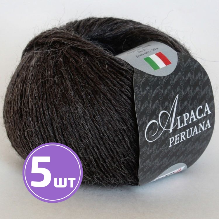 

Пряжа SEAM ALPACA PERUANA 505 марен 5 шт по 50 г, Черный