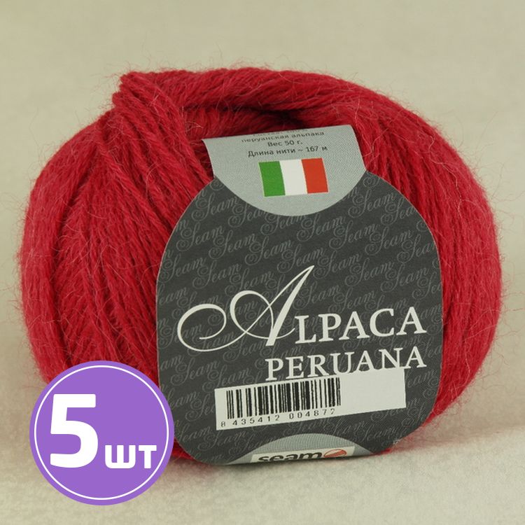 

Пряжа SEAM ALPACA PERUANA 3650 гвоздика 5 шт по 50 г, Красный