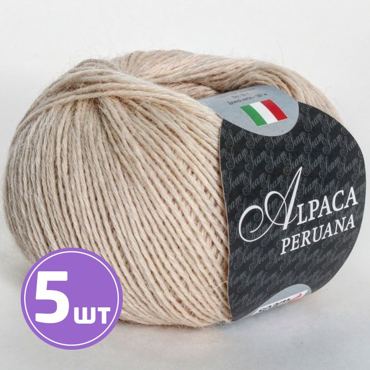 

Пряжа SEAM ALPACA PERUANA 206 кремовый 5 шт по 50 г, Бежевый