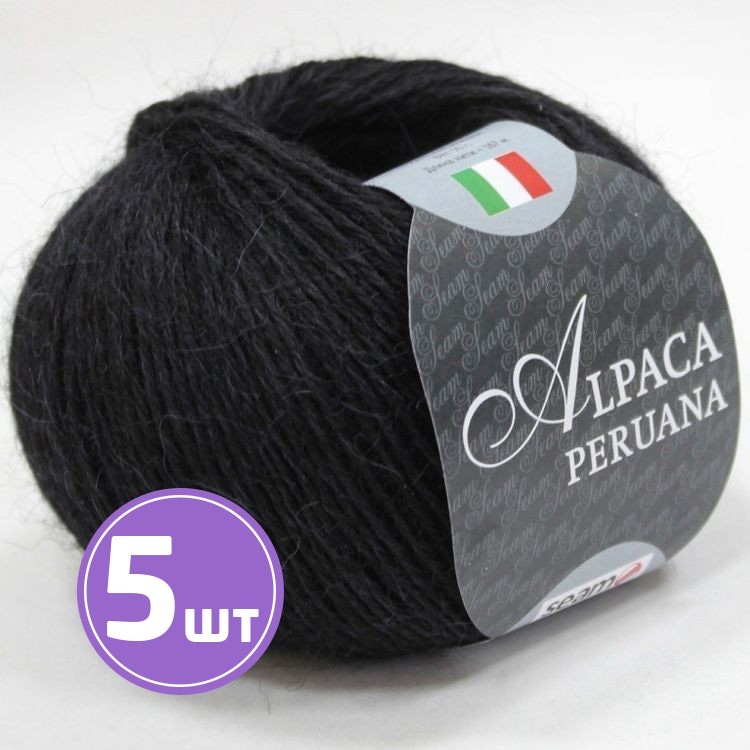 

Пряжа SEAM ALPACA PERUANA 01 черный 5 шт по 50 г