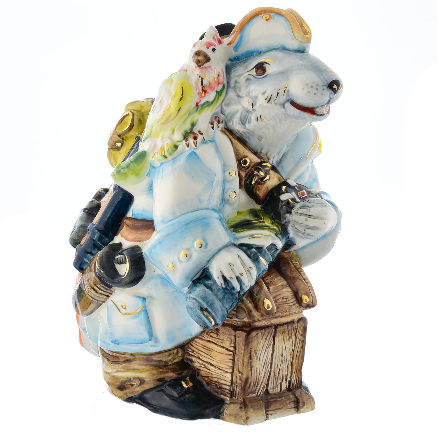 

Штоф фарфоровый "Крыс - морской разбойник". Гжель