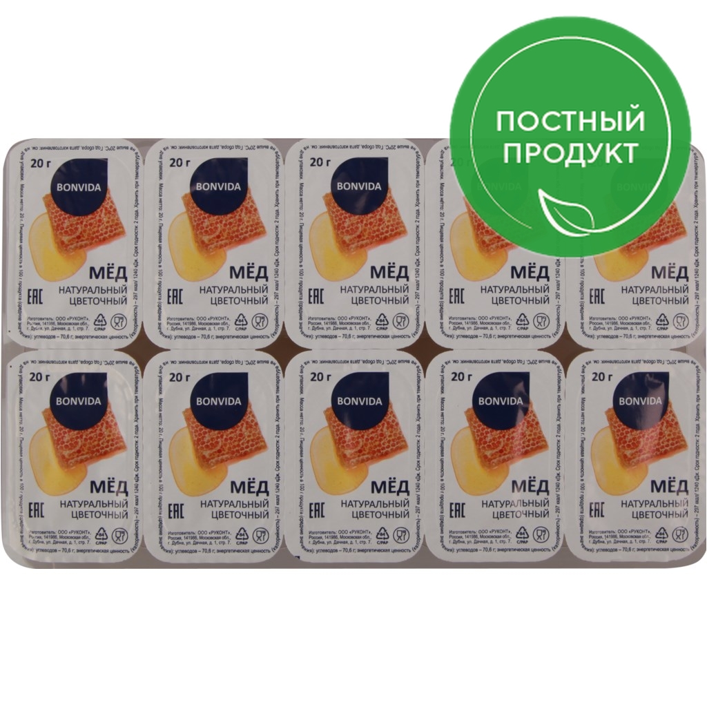 

Мед Bonvida цветочный натуральный 10 шт х 20 г