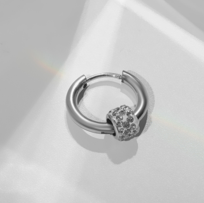 

Пирсинг для уха из стали Queen fair 9705757, стразы, 9705757