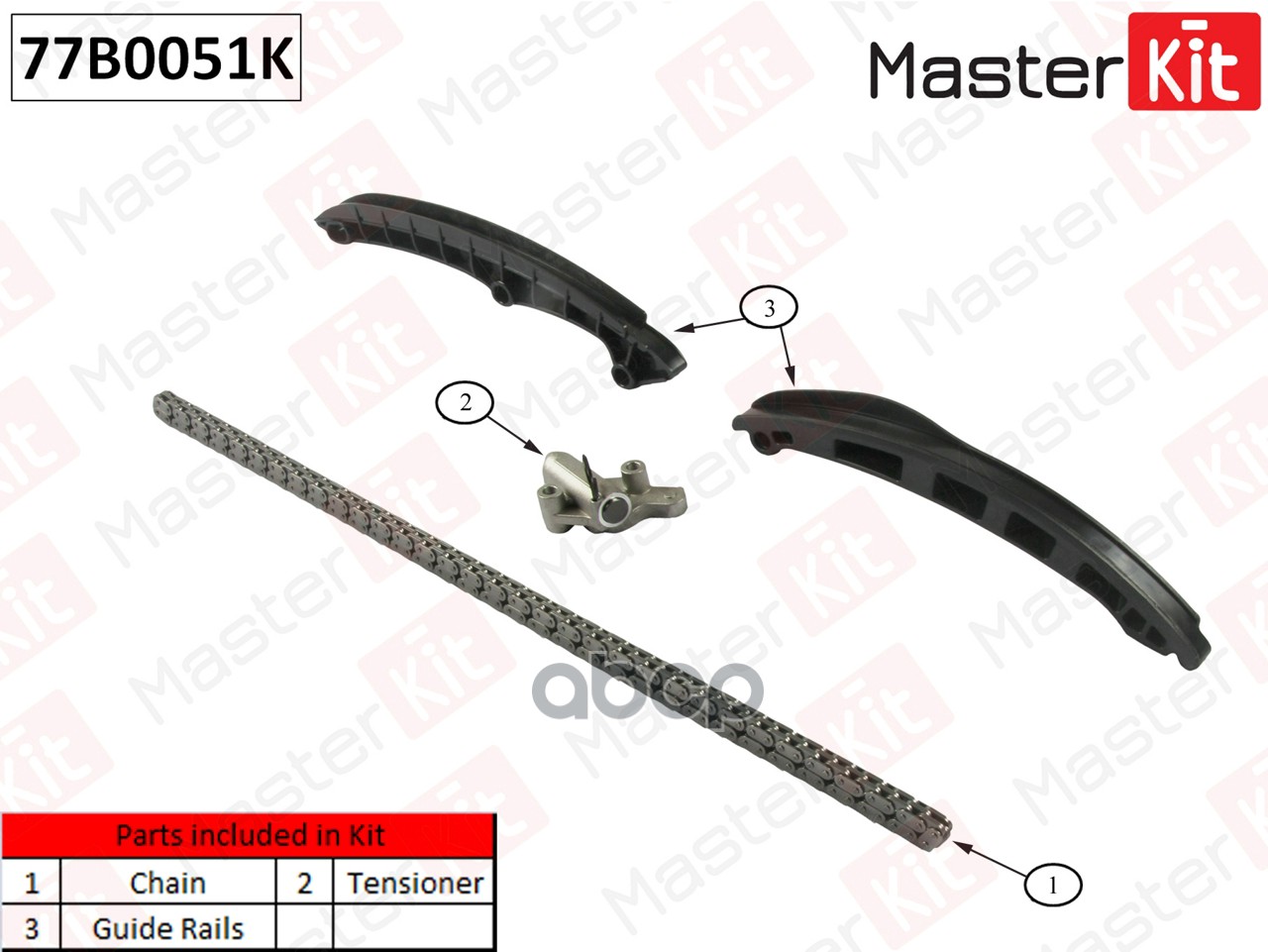

Комплект Цепи Грм (Без Звездочек) Volkswagen Touran 1.4 Tsi Bwk/Cava 03-10 MasterKit арт.