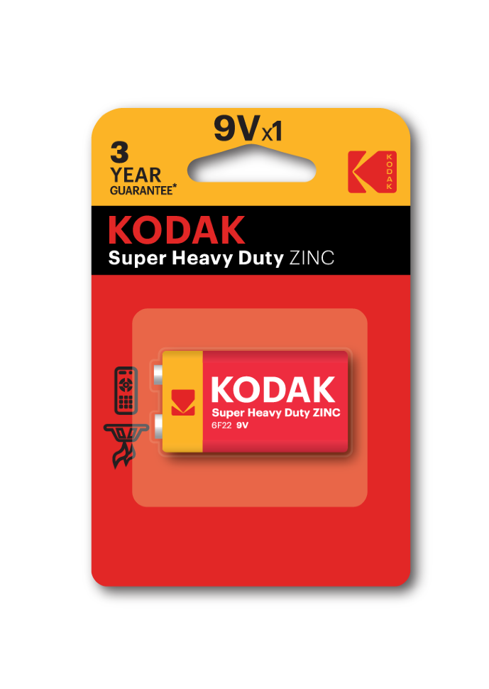 Элементы питания Kodak Heavy Duty  6F22-1BL  , (10/50)