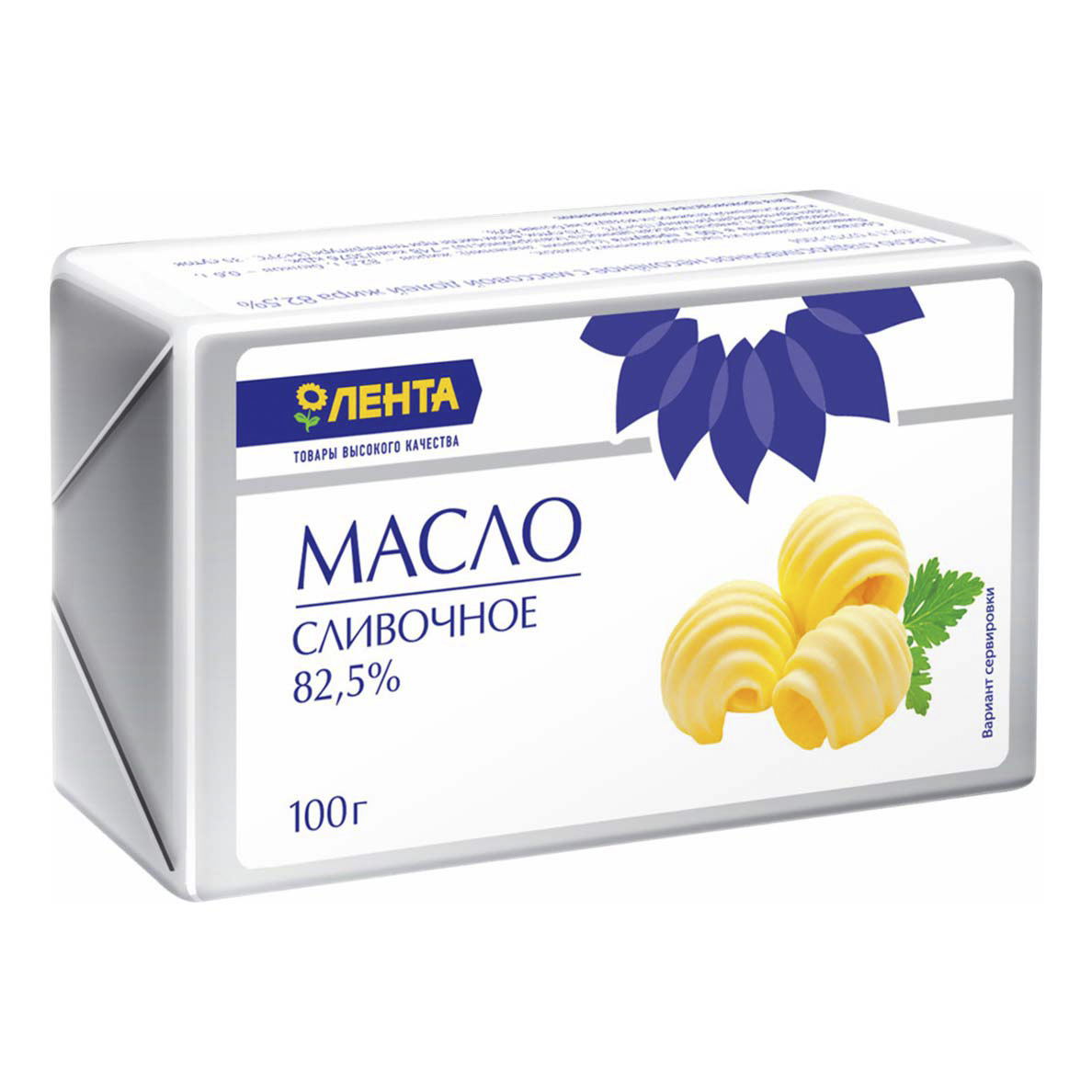 

Сливочное масло Лента Традиционное 82,5% БЗМЖ 100 г