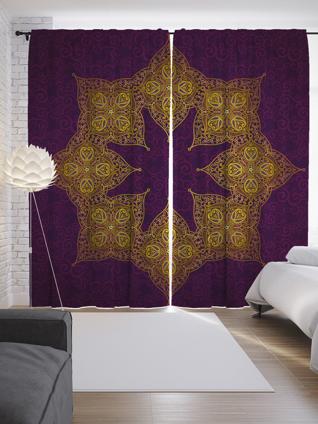 

Шторы с фотопечатью "Цветочный скандал" из сатена, 290х265 см