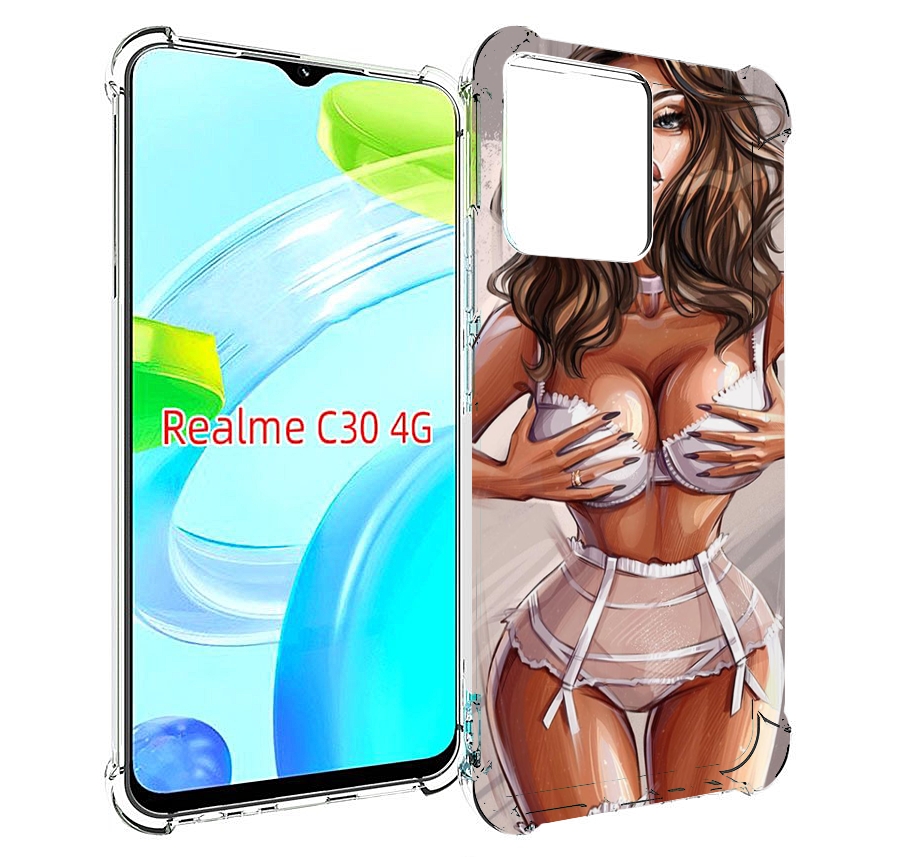 

Чехол MyPads Девушка-в-кружевном для Realme C30 4G / Narzo 50i Prime, Прозрачный, Tocco