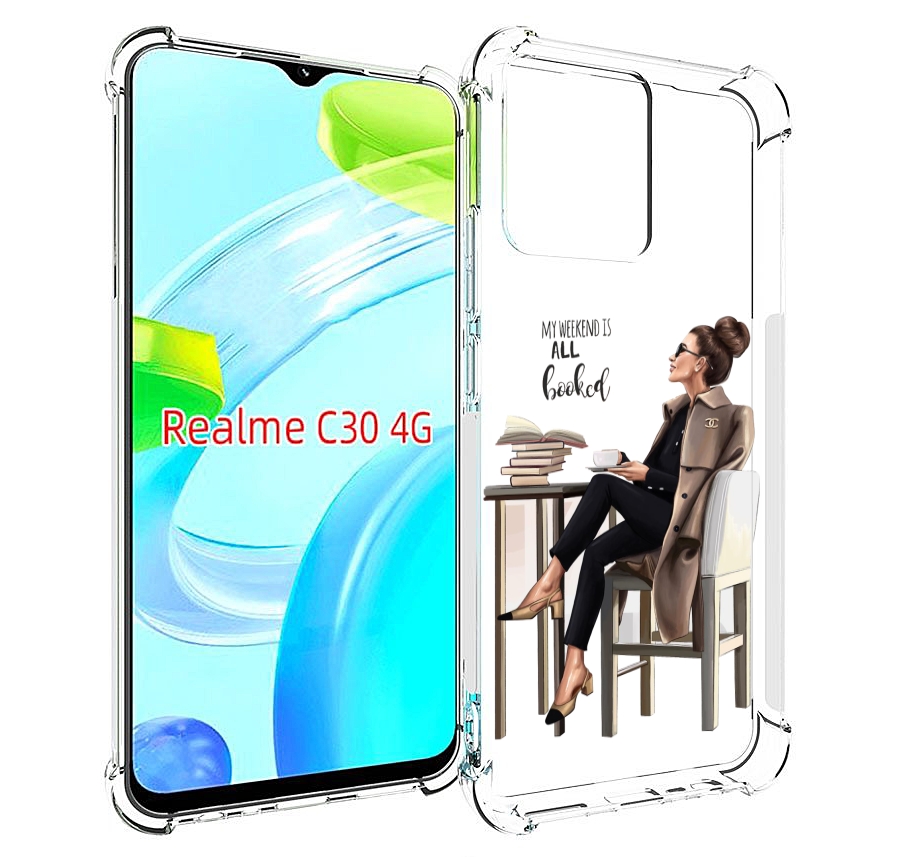 

Чехол MyPads Девушка-в-кофейне для Realme C30 4G / Narzo 50i Prime, Прозрачный, Tocco