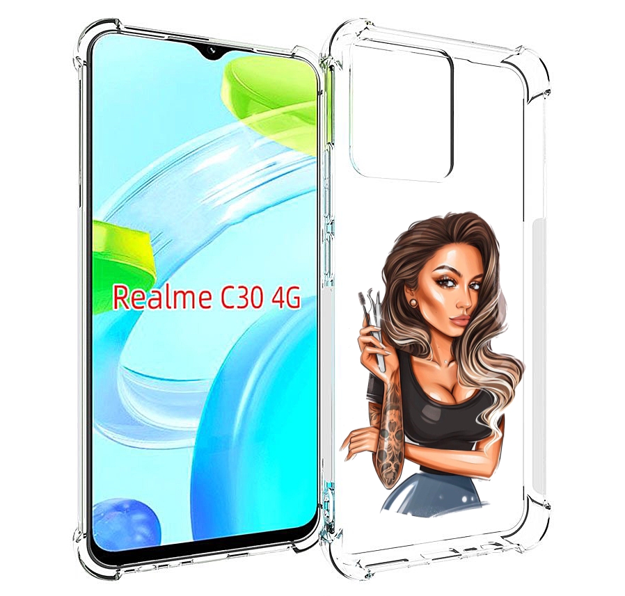 

Чехол MyPads Девушка-бровист для Realme C30 4G / Narzo 50i Prime, Прозрачный, Tocco