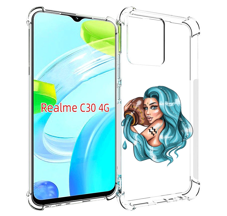 

Чехол MyPads Девушка-Водолей для Realme C30 4G / Narzo 50i Prime, Прозрачный, Tocco