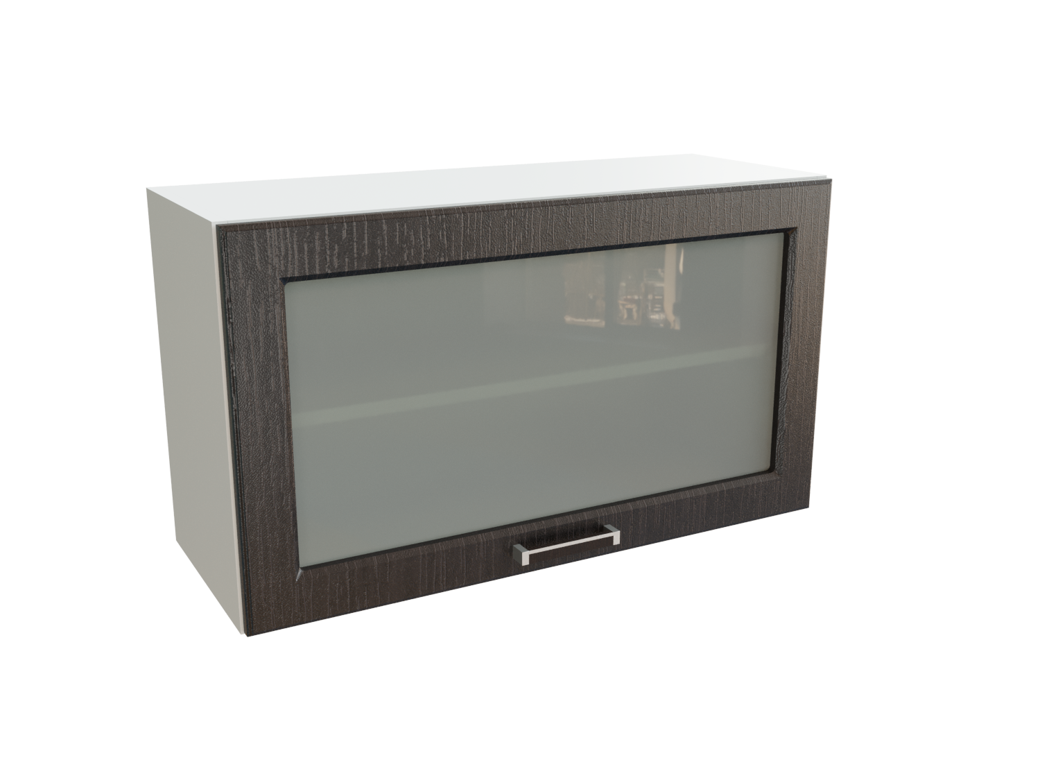 

Шкаф навесной антресоль со стеклом SURA Прага Венге премиум 80x31,8x46 арт.ММК-00002253, Черный