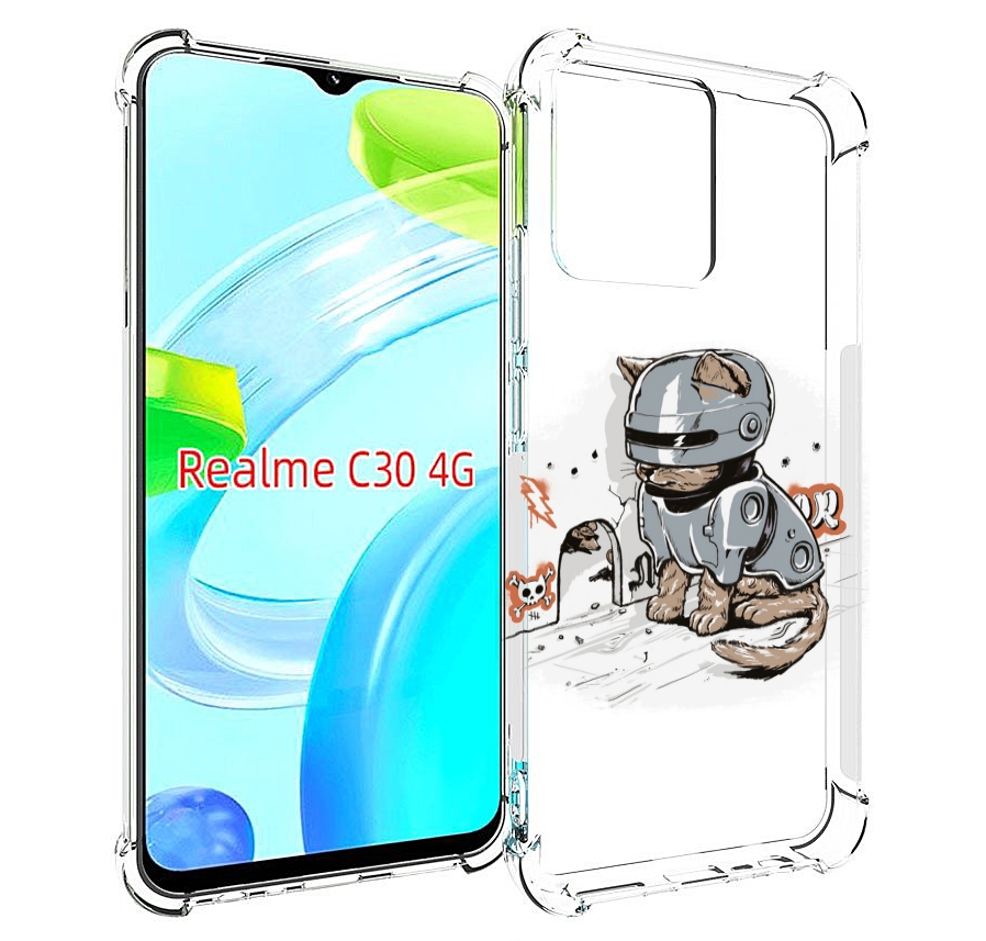 

Чехол MyPads Грозный кот для Realme C30 4G / Narzo 50i Prime, Прозрачный, Tocco