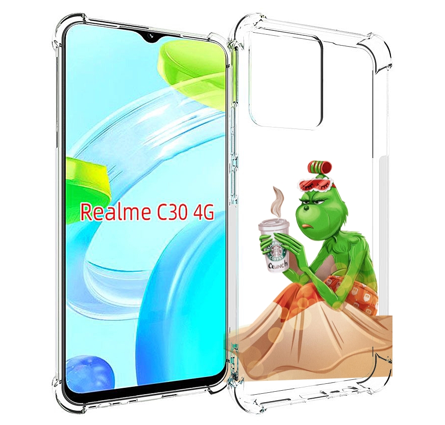 

Чехол MyPads Гринч-в-платье для Realme C30 4G / Narzo 50i Prime, Прозрачный, Tocco