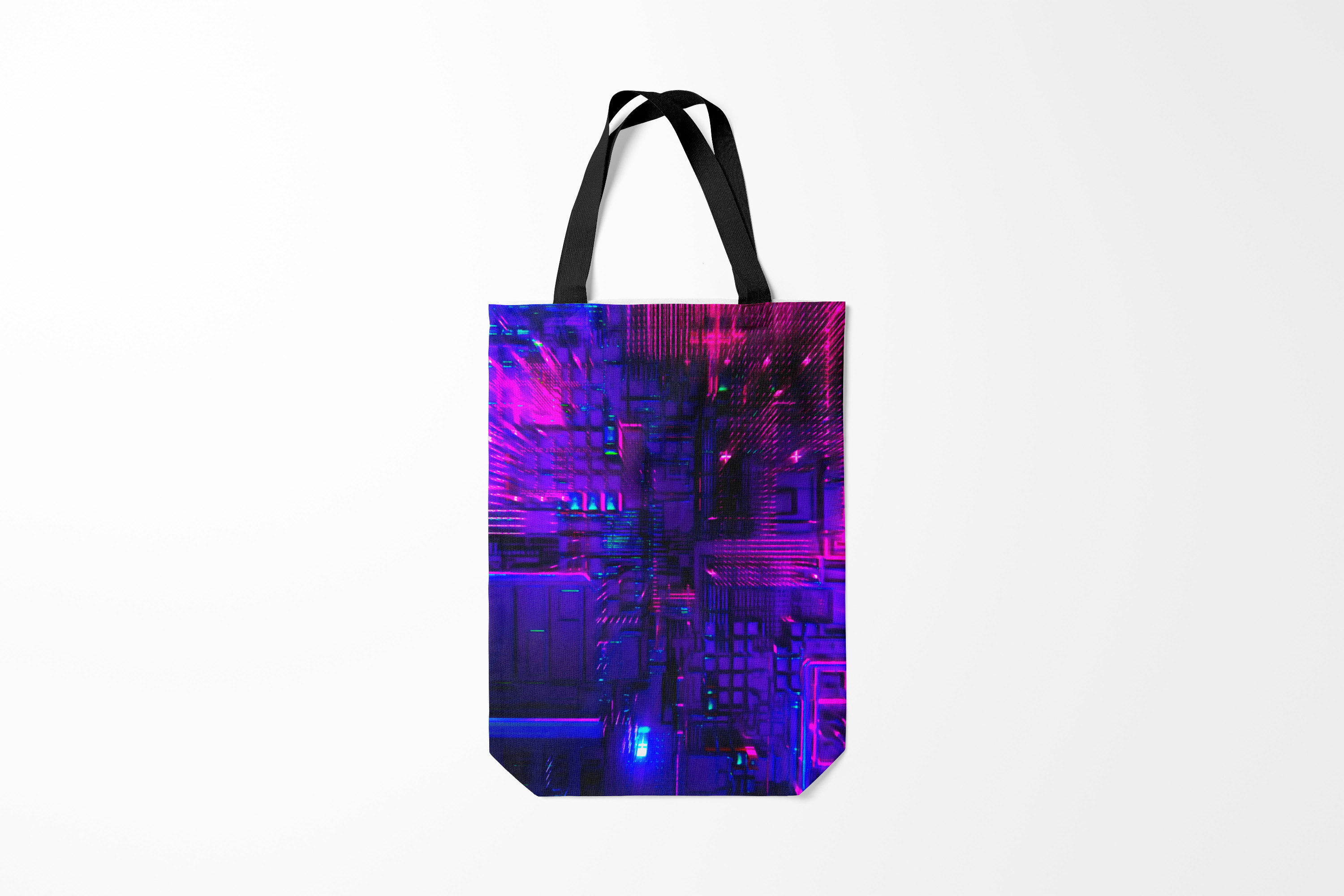 

Сумка шoппер унисекс Burnettie Разные NEON CUBES, синий, Разные NEON CUBES