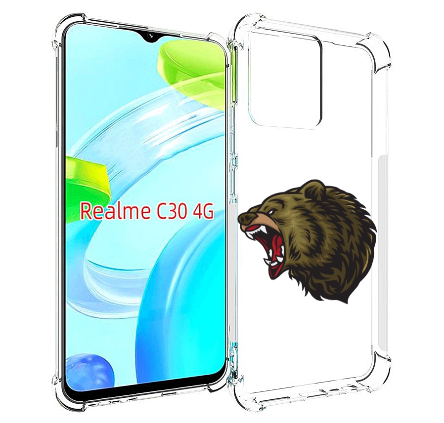 

Чехол MyPads Голова-медведь для Realme C30 4G / Narzo 50i Prime, Прозрачный, Tocco