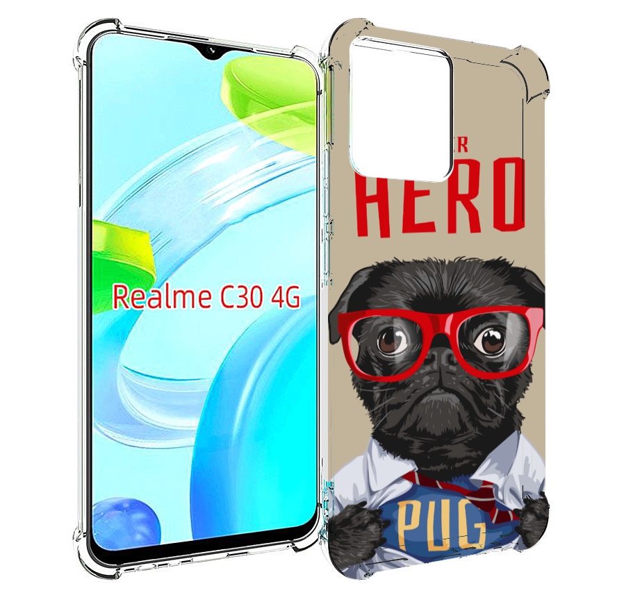 

Чехол MyPads Герой-PUG для Realme C30 4G / Narzo 50i Prime, Прозрачный, Tocco