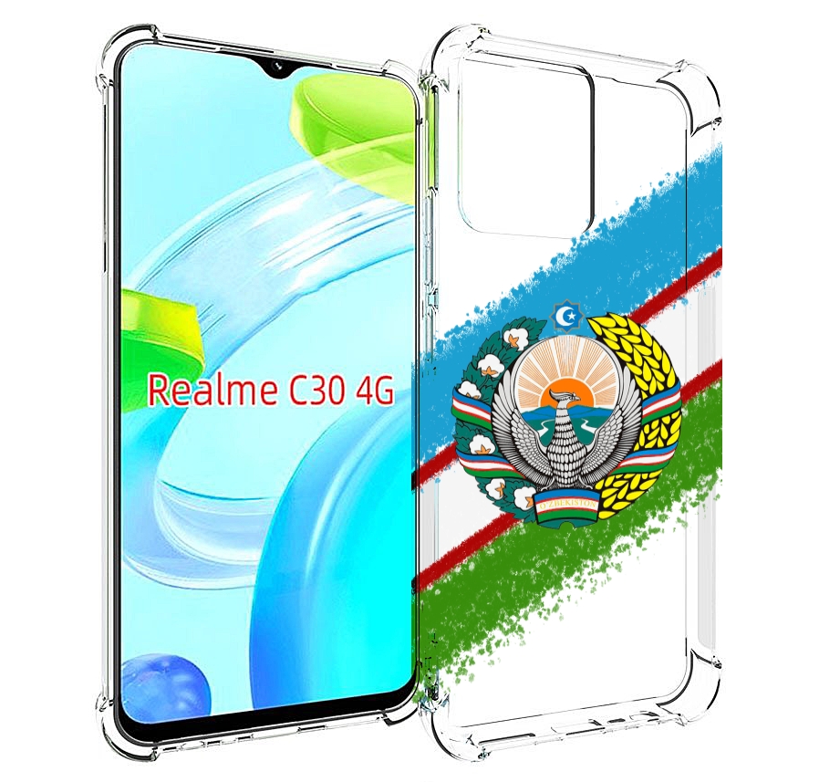 

Чехол MyPads Герб флаг Узбекистана для Realme C30 4G / Narzo 50i Prime, Прозрачный, Tocco