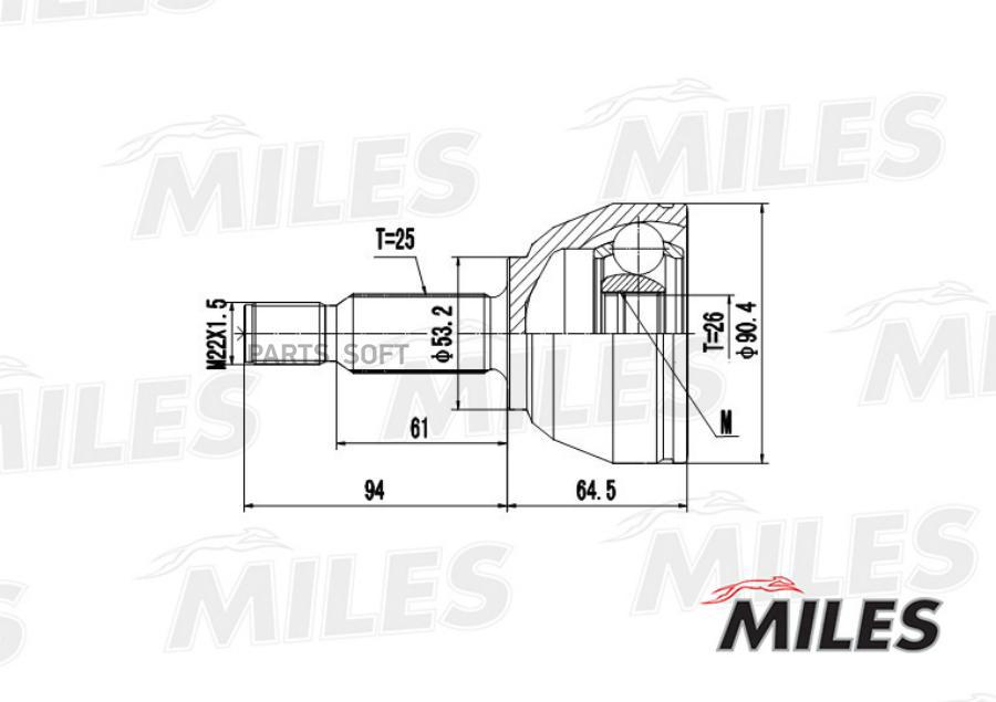 

MILES Шрус MILES ga20122 комплект