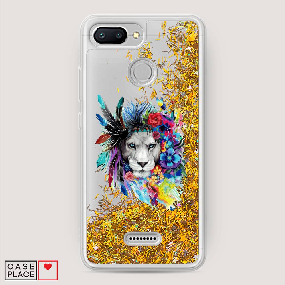 

Жидкий чехол с блестками "Гавайский лев" на Xiaomi Redmi 6, 33890-1