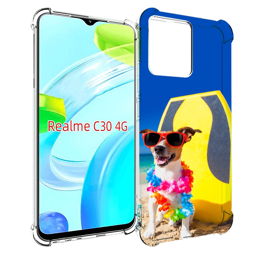 

Чехол MyPads Гавайская-собака для Realme C30 4G / Narzo 50i Prime, Прозрачный, Tocco
