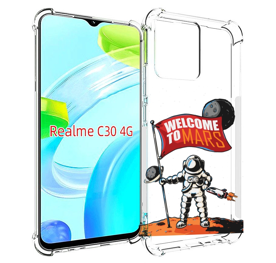 

Чехол MyPads Вэлком-Марс для Realme C30 4G / Narzo 50i Prime, Прозрачный, Tocco