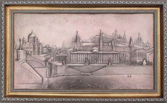 

Картина из металла Виды Москвы
