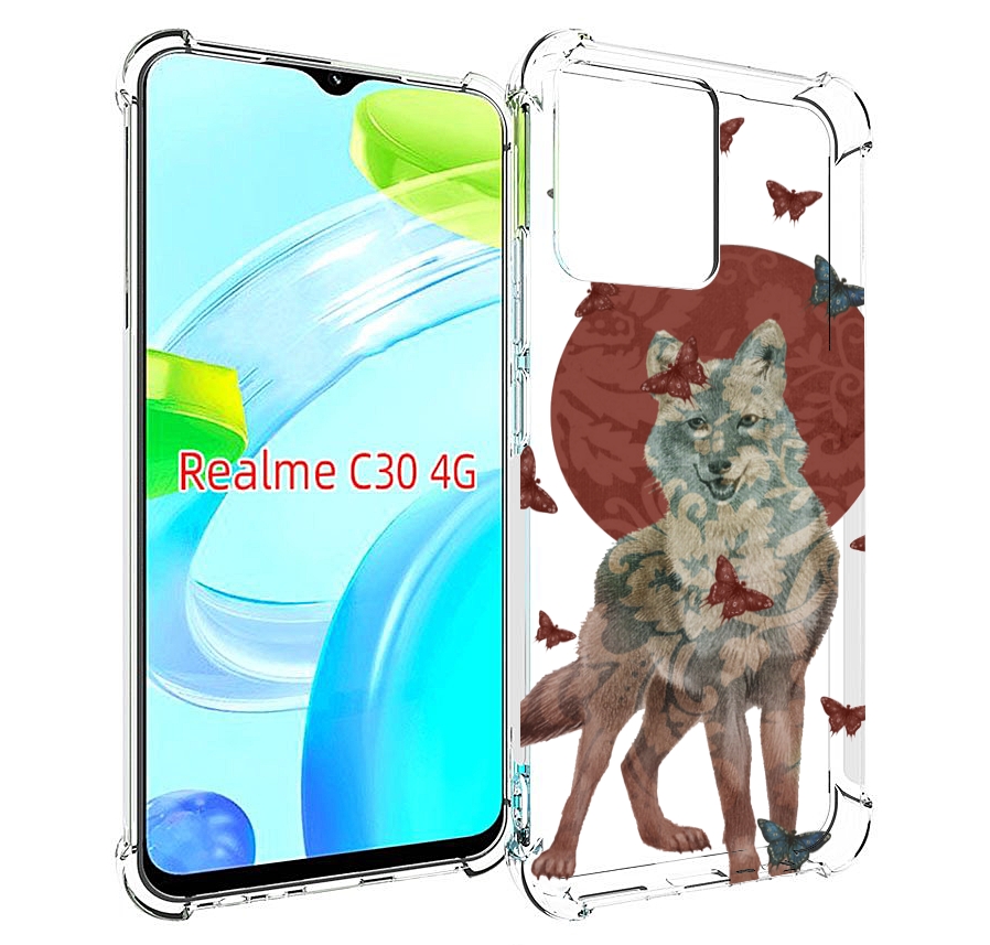 

Чехол MyPads Волчица с бабочками для Realme C30 4G / Narzo 50i Prime, Прозрачный, Tocco