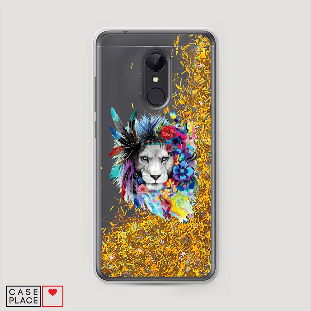 

Жидкий чехол с блестками "Гавайский лев" на Xiaomi Redmi 5, 33090-1