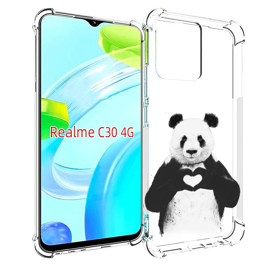 

Чехол MyPads Влюбленная панда для Realme C30 4G / Narzo 50i Prime, Прозрачный, Tocco