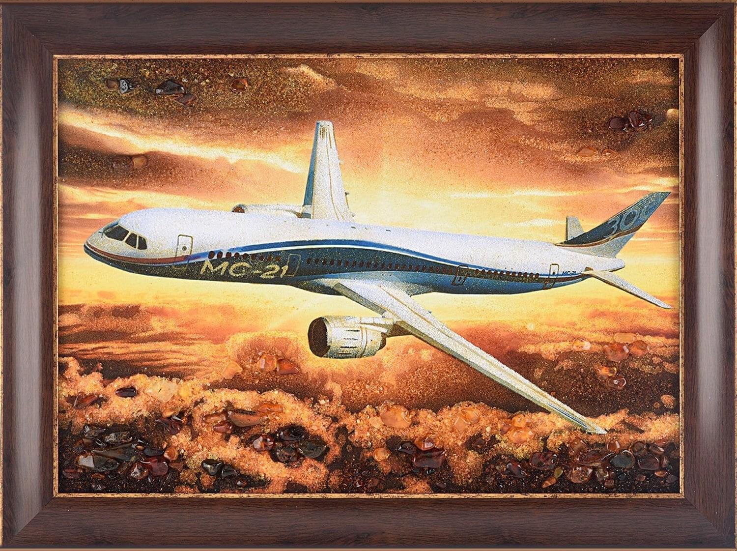 

Янтарная картина Самолет МС-21