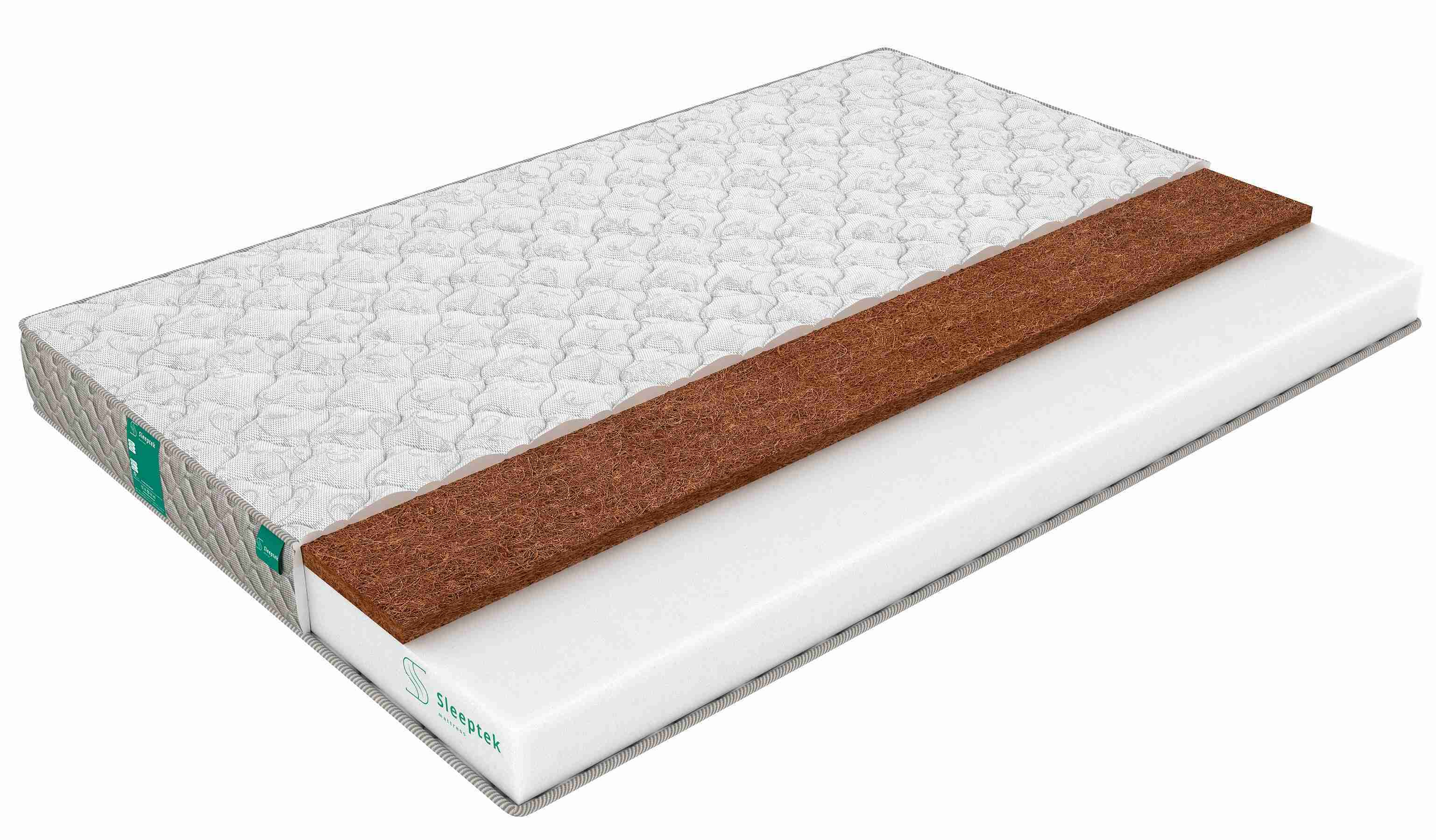 

Матрас беспружинный Sleeptek Roll CocosFoam 12/brdlux1473320 130х185, Белый, Roll CocosFoam 12