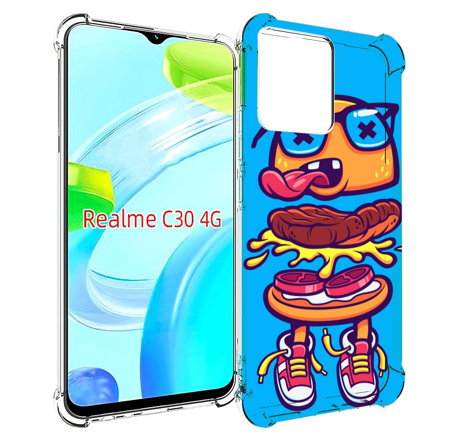 

Чехол MyPads Бургер с очками для Realme C30 4G / Narzo 50i Prime, Прозрачный, Tocco