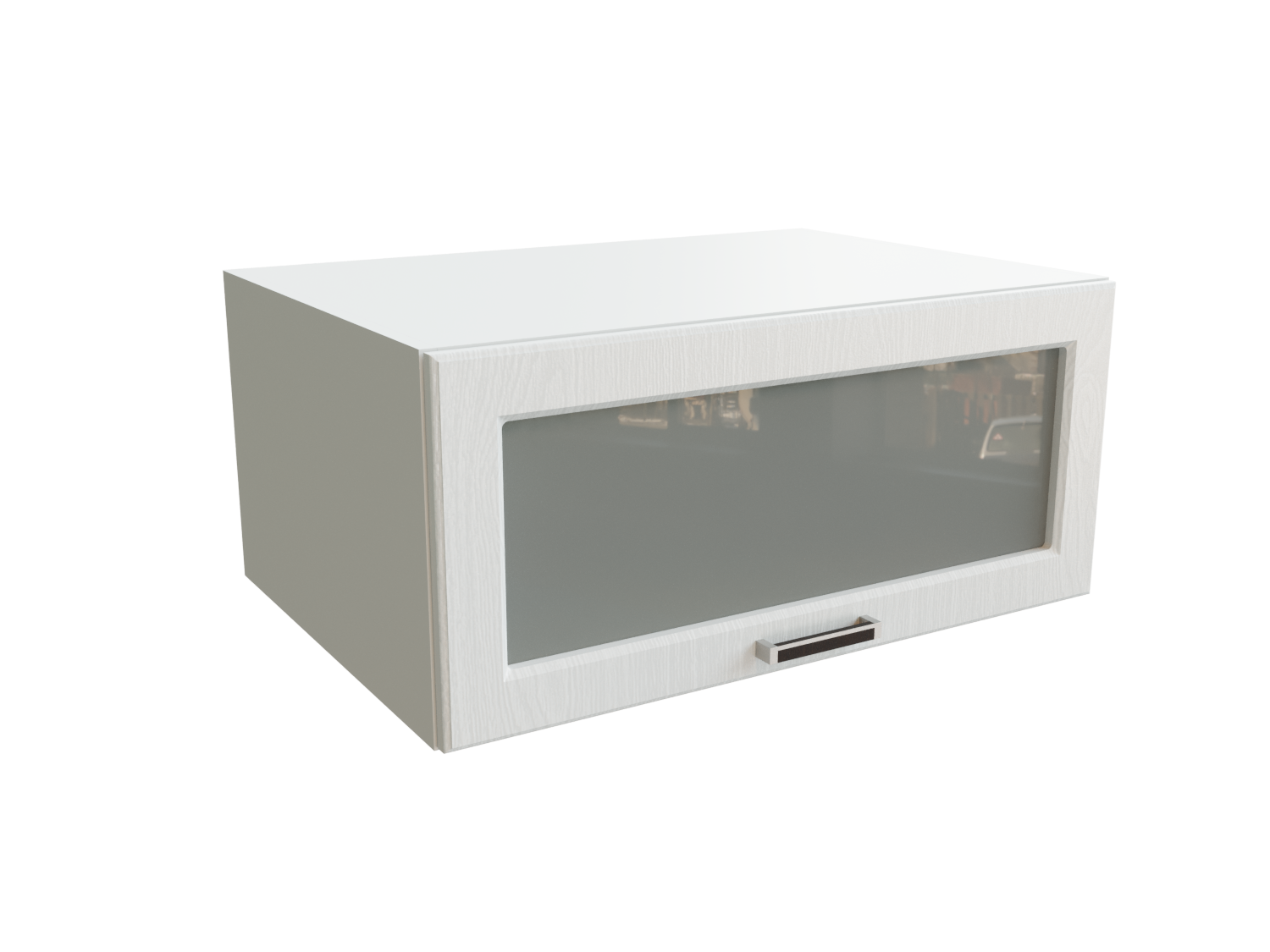 

Шкаф навесной антресоль со стеклом SURA Прага Белое дерево 80x57,4x35,8 арт.ММК-00002071, Белый