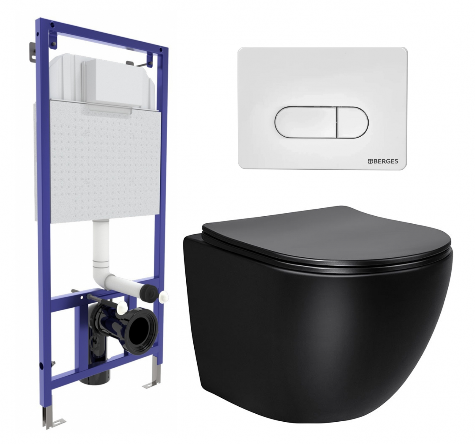 

Комплект: инсталляция Berges Wasserhaus Novum + унитаз Globo MB + кнопка белая, 565012