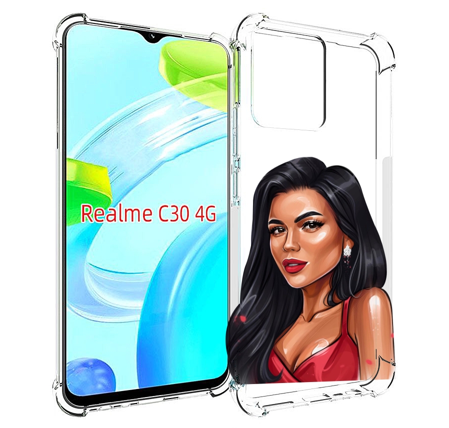 

Чехол MyPads Брюнетка-в-красном-платье для Realme C30 4G / Narzo 50i Prime, Прозрачный, Tocco