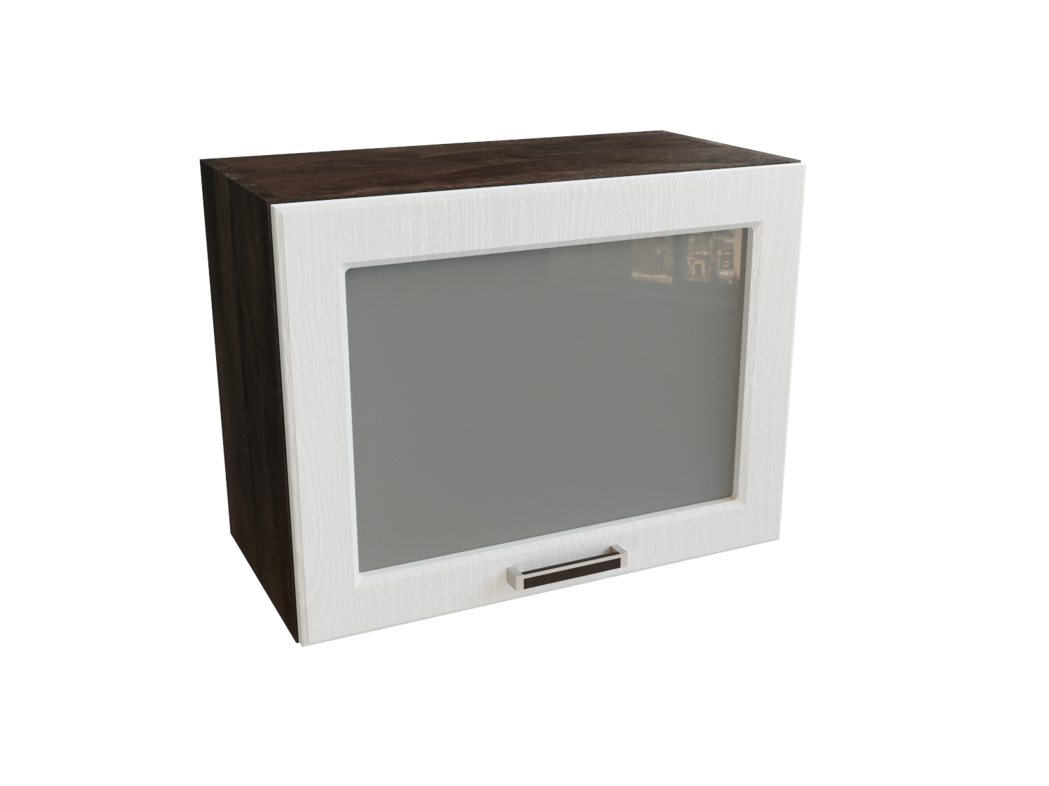 

Шкаф навесной антресоль со стеклом SURA Прага Белое дерево 60x31,8x46 арт.ММК-00002063, Белый