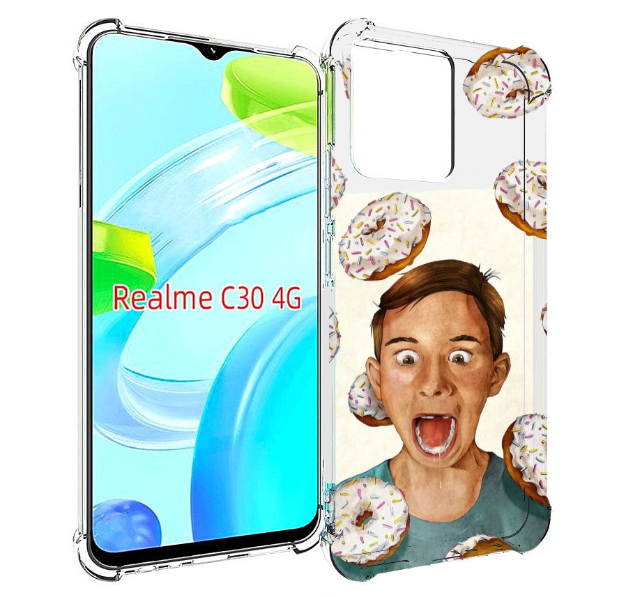

Чехол MyPads Бешенные-пончики для Realme C30 4G / Narzo 50i Prime, Прозрачный, Tocco