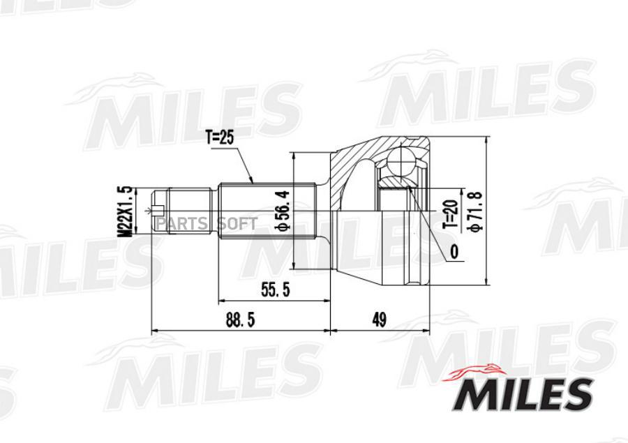 

MILES Шрус MILES ga20104 комплект