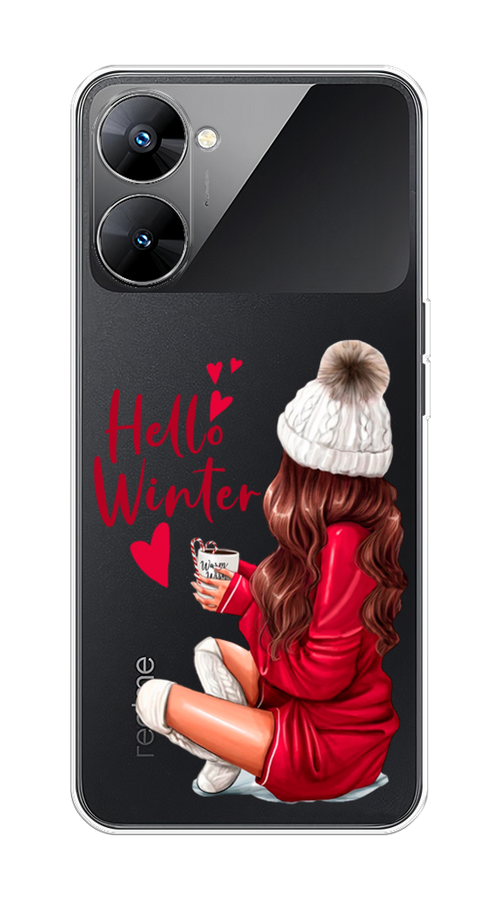 

Чехол на Realme V30 5G/V30T 5G "Hello winter", Красный;белый;коричневый, 2513550-5