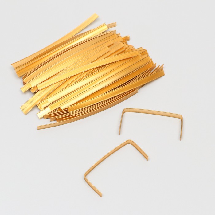 

Клип-лента в нарезке, золотая, 13 см (100 шт), Золотистый