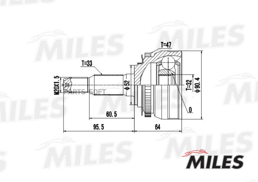 

MILES Шрус MILES ga20083 комплект