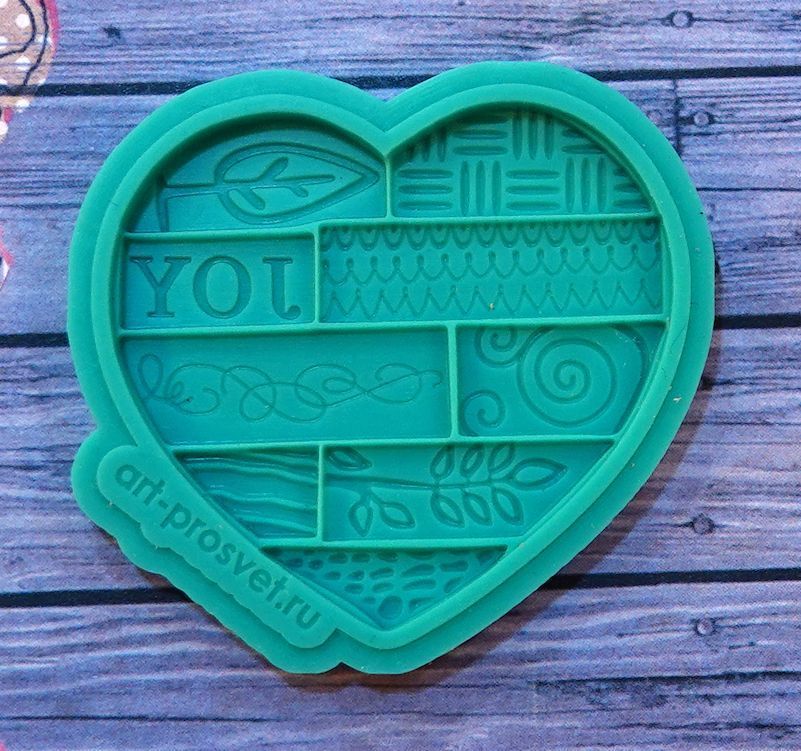 

Молд Арт-студия ПроСвет Лоскутное сердце JOY ARTMD0740, M, Зеленый