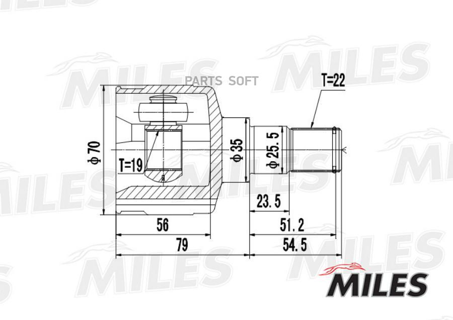 

MILES Шрус MILES ga10013 комплект