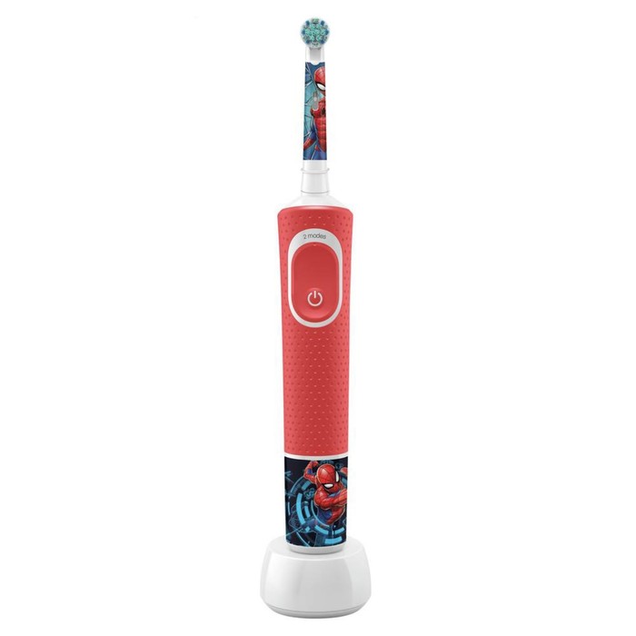 Электрическая зубная щетка Oral-B Kids Spiderman, 7600 об/мин, красная