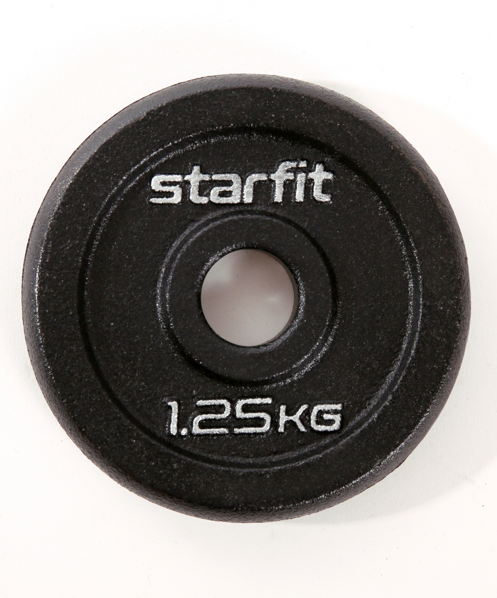 

Диск для штанги StarFit BB-204 1,25 кг, 26 мм, Черный, BB-204