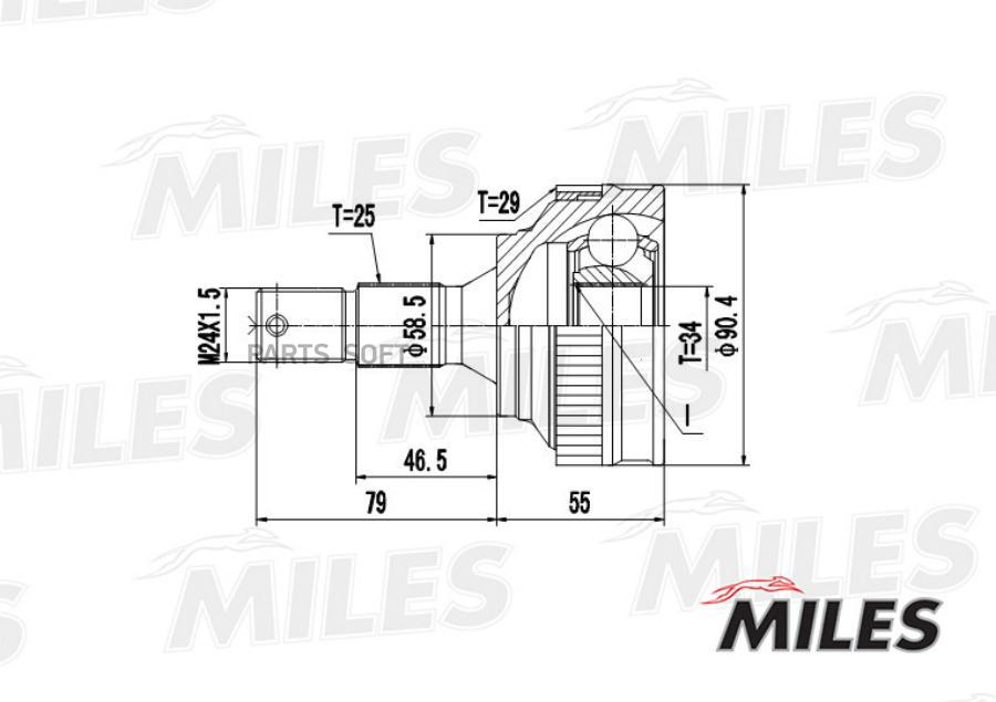 

MILES Шрус MILES ga20053 комплект
