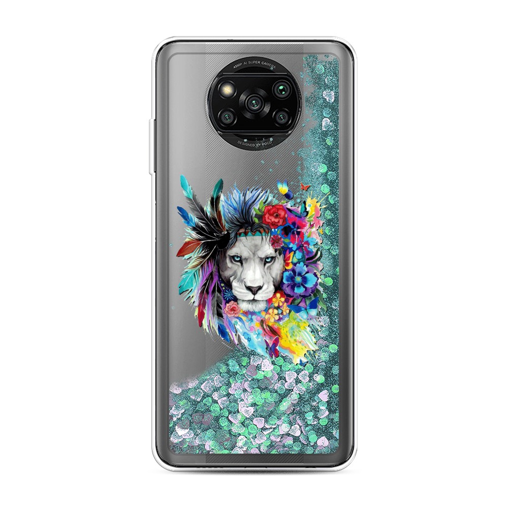 

Жидкий чехол с блестками "Гавайский лев" на Xiaomi Poco X3 Pro, 310695-1