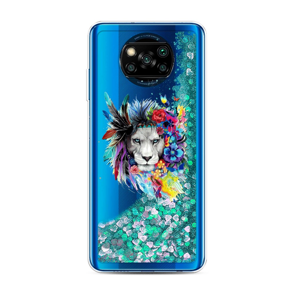 

Жидкий чехол с блестками "Гавайский лев" на Xiaomi Poco X3 NFC, 39295-1