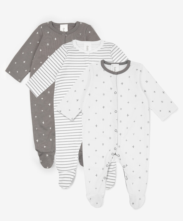 

Комбинезоны-слипы трикотажные мультицвет Gulliver (62-44), 3 шт., Разноцветный, 12447UBC5302